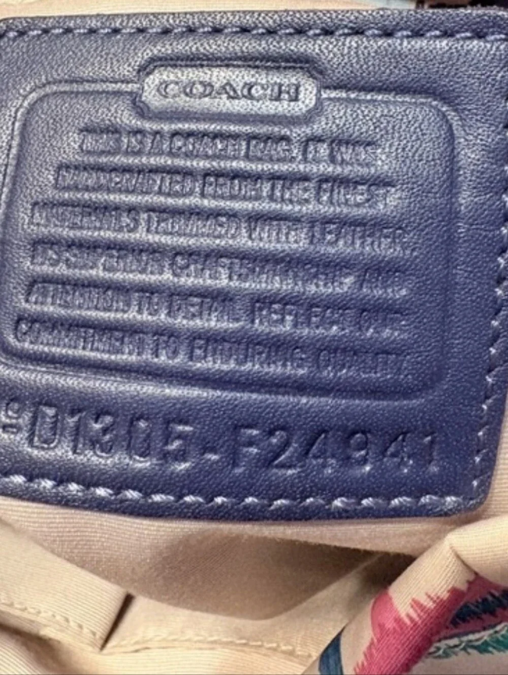 Coach Blue, Pink, Purple Signature Poppy  Ikat Scribble Logo Crossbody Bag EUC